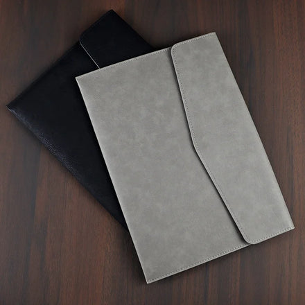 Slim Laptop Sleeve Blank Laserable Leatherette Engraved Document Organizer Bag Waterproof PU Leather File Bag A4 Document Holder