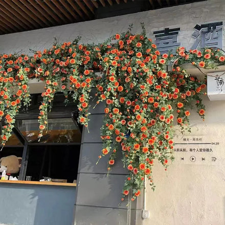 Q147 Artificial Rosetta Home Decoration Vine Simulation Flower Vine Wrapped Flower Vine Wall Decoration Plastic Flower Cover