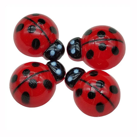 Cute Red Cartoon Resonantie Ladybug Resin Statue Crafts Flat Back Cabochon Plastic Miniature Ladybugs Fairy Garden Decoration
