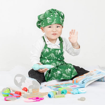 KEFEI Custom Logo Printed Children Painting Baking Aprons with Hats Waterproof Sleeveless Casual Kids Apron for Cooking
