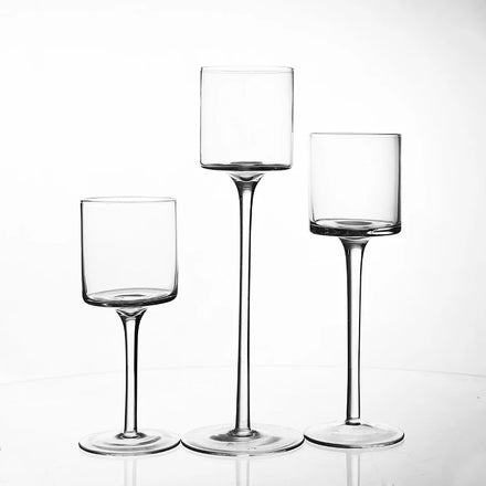 Wholesale Set of 3 Tall Long-stemmed Glass Candle Holder