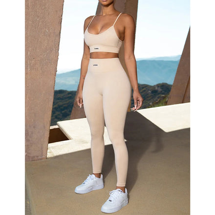K210129 Clothing Manufacturers Custom Yoga Pants Sets Comfortable Breathable Fabric Suit Women Stretchy 2 Piece Yoga Fitness Set