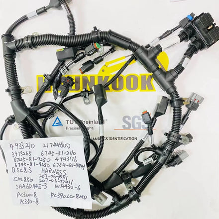 PC300-8 PC350-8 Excavator Wiring Harness 6745-81-9230 6745-81-9240 20Y-06-77411 SAA6D114E Engine Wiring Harness