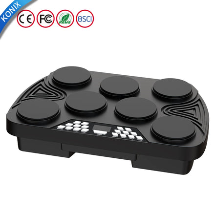 Portable Konix ED01 Velocity-Sensitive Electronic Drum Kit for Kids & Adults-Musical Instrument Gift