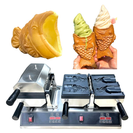 Commercial Waffle Cone Maker Ice Cream Snack Taiyaki Machine With CE
