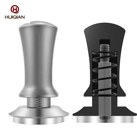 Barista Espresso Tamper with Stainless Steel Flat Base Spring Loaded Tamper Coffee Tamper