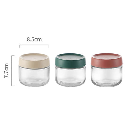 280ml Stackable Airtight Glass Storage Container 3pcs Set Vacuum Tank for Kitchen Kitchen Food Storage & Container