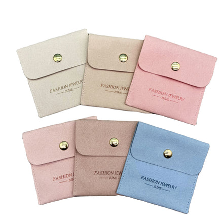 JUNE Luxury Microfiber Suede Jewelry Storage Earring Pouch with Emboss Logo
