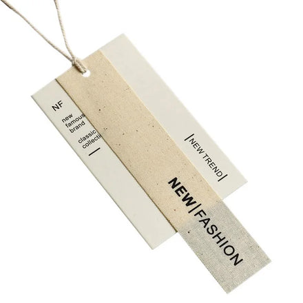 Eco-friendly Recycled Customized Paper Swing Tickets Garment Bags Shoes Hang Tags Rivet Security Custom Color Logo Custom Size