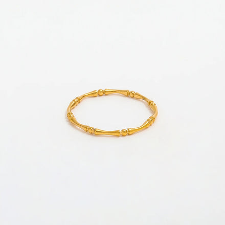 Fenny 18K Gold Plated Permanent Stylish Bamboo-shaped Ring for Women Drop Shipping Stainless Steel Wholesale Jewelry