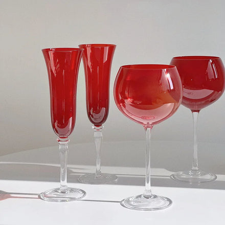 Wholesale Food Safe Somke Gray Antique Colored Thick Stem Floating Goblet Wine Glass