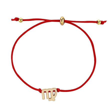 12pcs 12 Silver Gold Zodiac Sign Bracelet Wholesale Horoscope Braided Rope Adjustable Friendship Wristband Gift Jewelry