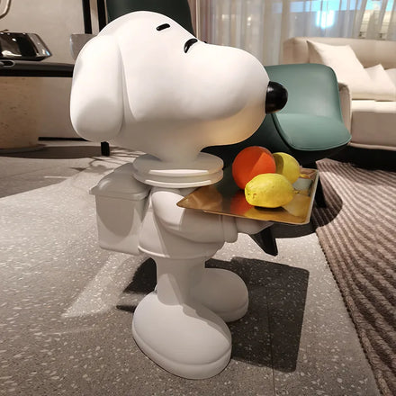 Home Living Room Decoration Large Size Tray Dog Gift Resin Sculpture Dog Tray Ornaments