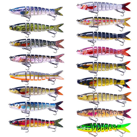 Hengjia 134mm 18g Life-like Pike Bass Trout Lures Pesca Multi-Jointed ABS and Metal Fishing Lures for River Lake and Stream