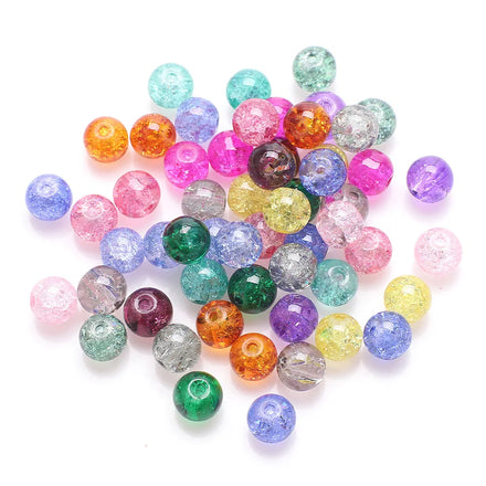 Wholesale DIY Round Crackle Crystal Jewelry Beads Stoving Varnish More Colors for Choice 8mm Approx 100PCs/Strand 1629346