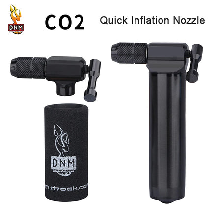 DNM Portable Bicycle Pump with High Pressure CO2 Gas Cylinder Fast Inflation Nozzle Inner Tube
