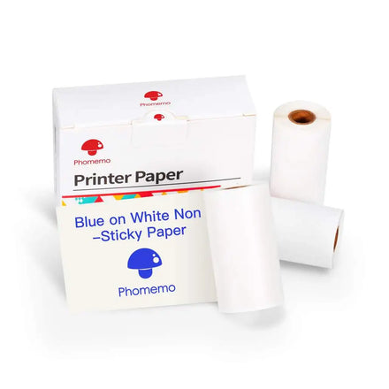 Phomemo T02 Thermal Printer Self Adhesive 50mm*3.5m Blue on White Sticky Thermal Paper