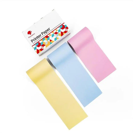 Phomemo T02 Thermal Printer Paper Non-Sticky Colorful Pink Blue Orange 5m Length Single Sided Acrylic Adhesion Masking Adhesion