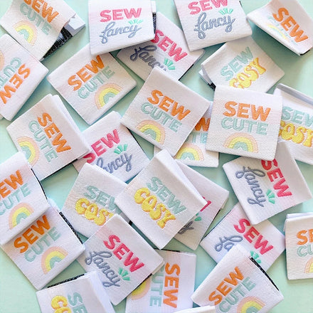 New Design Custom Color Font rainbow Garment Woven Labels