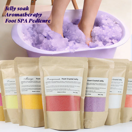 Crystal Jelly Foot Soak DIY Foot Bath Salt Private Label Spa Powder Massage Soften Whiten Jelly Pedicure Manicure Crystal Gel