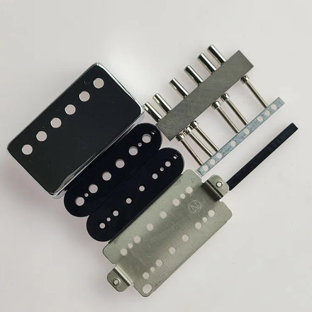 Wholesale Alnico 5 LP Guitar Pickup Parts with Nickel Silver Baseplate for DIY Electric Guitar Humbucker Pickup Building Kit