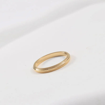 High End 18K Gold Plated Stainless Steel Multi-layer Lines Rings for Women Stainless Steel Jewelry