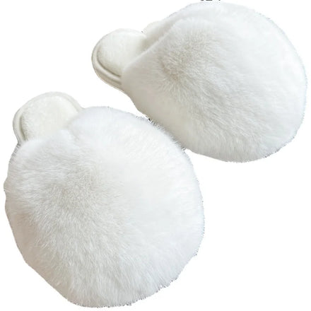 Best Selling New Fashion Cute Plush Large Hairball Slippers Women's Autumn and Winter Indoor Stuffed Slippers