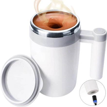 2025 New Automatic Self Stirring Magnetic Mug Creative Stainless Steel Self Stirring Thermal Cup With Handle