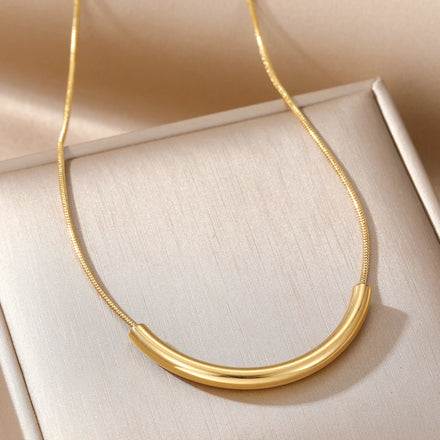 VKME New Fashion Women Jewelry 18K Gold Plated Stainless Steel Clavicle Chain Necklace