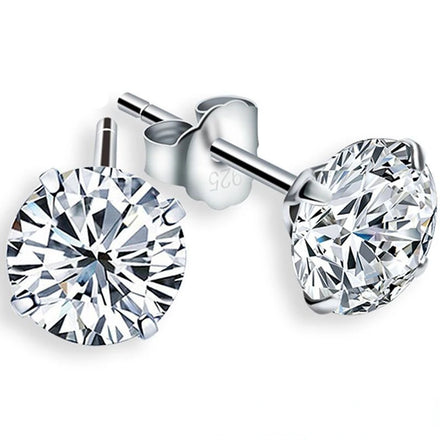 Wholesale Minimalist Trendy 925 Sterling Silver Earrings Colorful Zircon Stud Earrings Fashion Jewelry Earrings for Women Girls