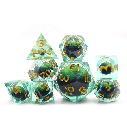 Hot Sale Customized RPG DND Resin Dice Sharp Edge Moving Dragon Eye Design