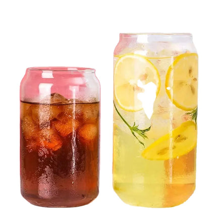 China Factories Cup Glass Beer Can Glass Cups Mugs Glass Soda Pop Can Shaped Dinking Glasses Set for Drink