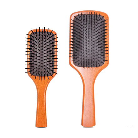 Wholesale Custom Logo Eco-Friendly Scalp Massage Products Natural Bamboo Massage Comb Wooden Hair Ionic Laser Silicone Detangle