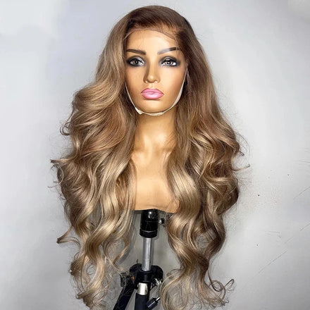 Hot Selling Cuticle Aligned Highlights Color Virgin European Hair HD Lace Front Wigs for Women
