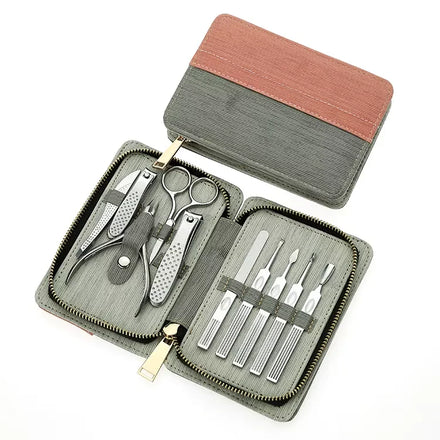 Nail Clippers Tools Household 10pcs Steel Ear Spoon Scissors Nail Cuticle Pusher Kit for Manicure Tools