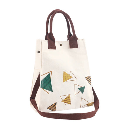 Classic Ladies Crossbody Custom Logo Travel Tote Bag Large Bucket Canvas Handbag