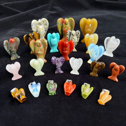 Bulk Wholesale Gemstone Jade Clear Quartz Angels Mixed Crystal Angel for Pendant