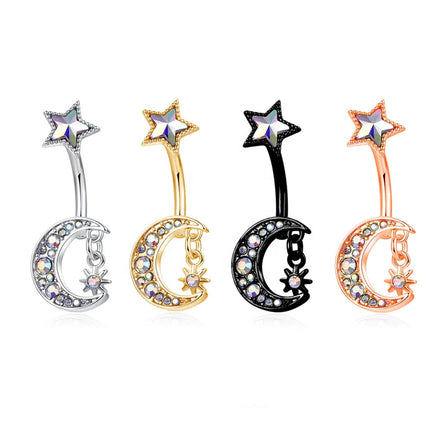 New Arrived Fashion Women Body Piercing Jewelry Sun Navel Ring Stainless Steel Moon Star Belly Button Rings