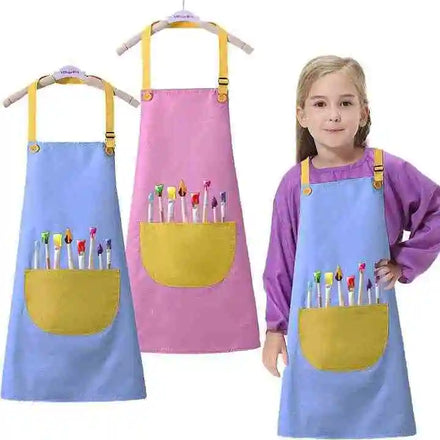 Custom Cooking Baking Apron with Pocket Children Painting Cooking Set Adjustable Kids Apron