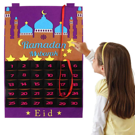 2024 DIY Christmas Decorations 30 Days Hanging Felt Countdown Calendar Kids' Eid Gifts Decorations