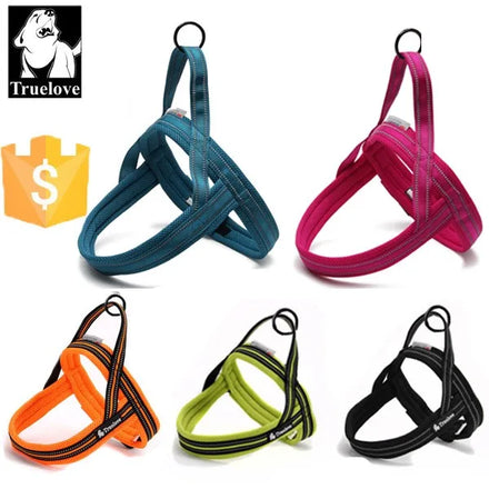 Truelove Luxury Adjustable Soft Escape Proof Pet Harness Neoprene Padded Reflective Light up Heavy Duty Durable Dog Walking Vest
