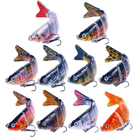 10CM/18G Bass Redfish Walleye Bionic Sinking Hard Swimbait Multi Jointed Fishing Lure Set for River