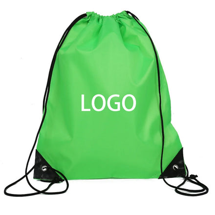 Custom Logo 210D Polyester Drawstring Backpack School Gym Canvas Drawstring Bag Polyester Storage Pack Pouch