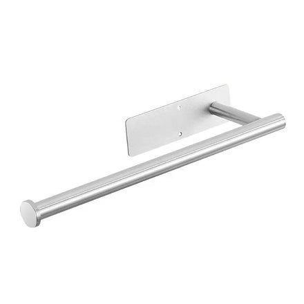 Stainless Steel Roll Paper Holder Kitchen Bathroom Self-adhesive Paper Towel Holder Punch-free Cabinet Wall Hanging