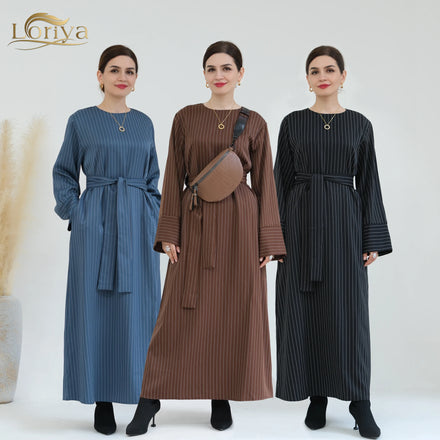 Loriya 2023 Hot Selling Islamic Clothing Modest Abaya Turkey Modest Abaya Women Muslim Dress