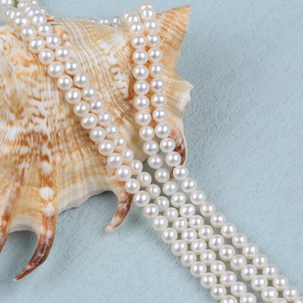 Zhuji Pearl Natural White Color 5-6mm Freshwater Pearl Strands