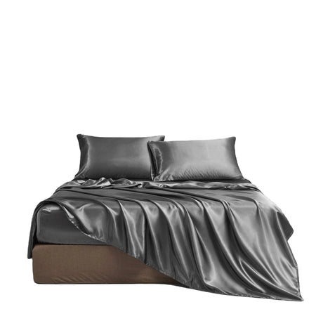 Hotel Home Hot Selling Satin Silk 4 Pieces Bedding Linen Set Pillow case Sheet Fitted Sheet