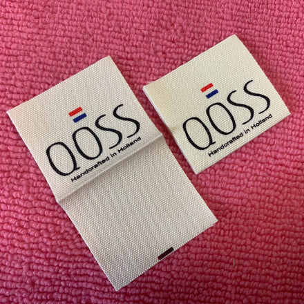 National Flag Design Inside Folded Cotton Labelbrand logo Natural Color Organic Cotton Tags