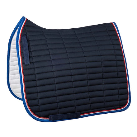 Wholesale Equestrian Professional Factory Horse Tack Racing Saddle Blanket Navy Blue Customize Saddle Pads Waffle Lining Satin