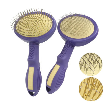 Factory Wholesale Custom Logo Cat Long Pin Hair Remover Brush Dog Pet Grooming Slicker Brush